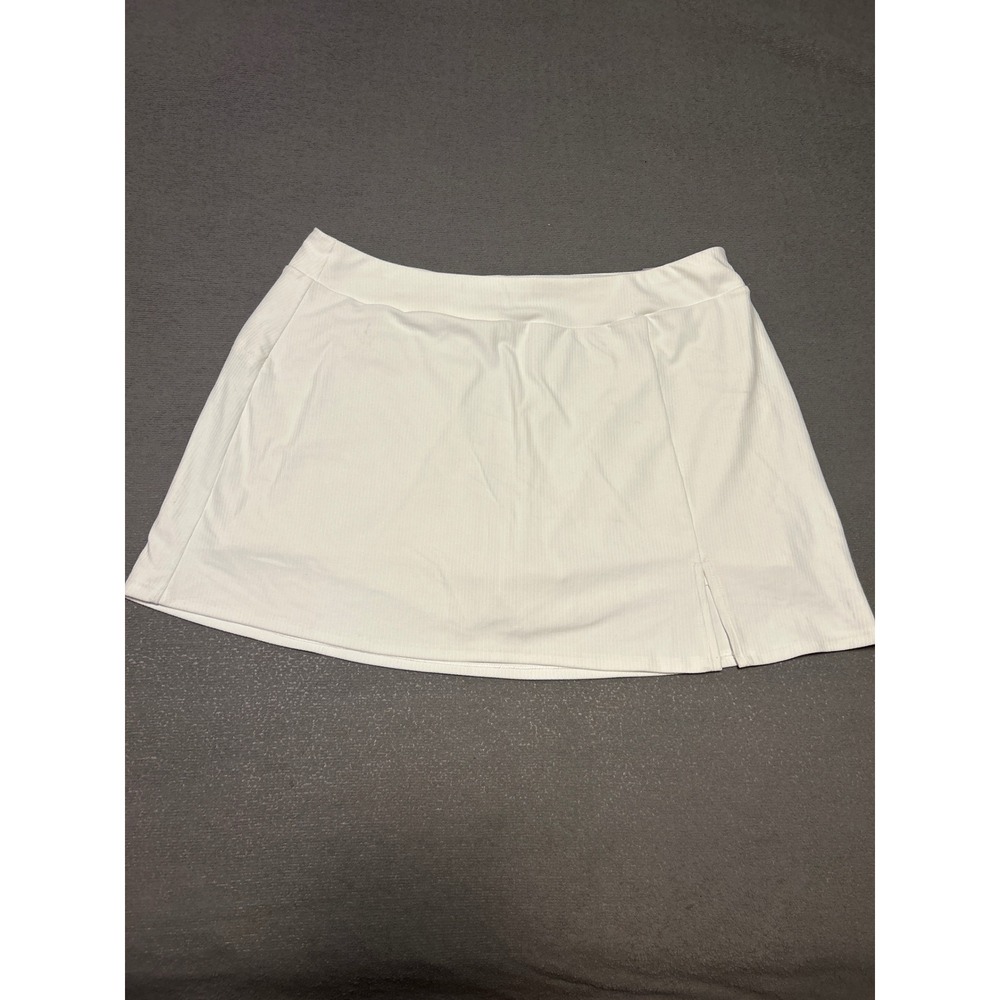 Calia Golf Women XXL Ribbed Slit Skort Pure White High-Rise WCG17015R NWT